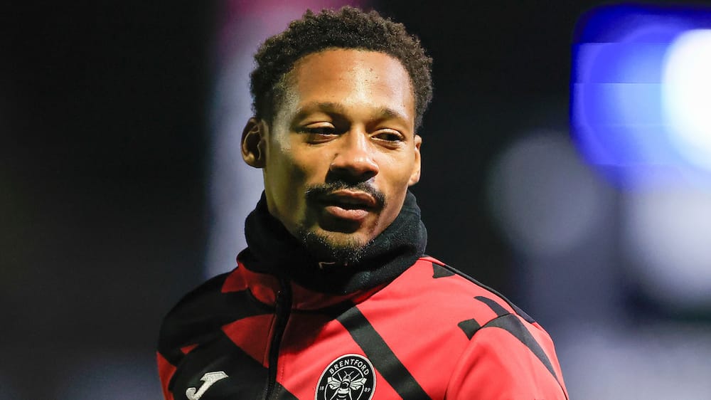 Ethan Pinnock (5) of Brentford ahead of the FA Cup match between Macclesfield FC and Brentford at Leasing.com Stadium, Macclesfield, UK on 16 February 2026.