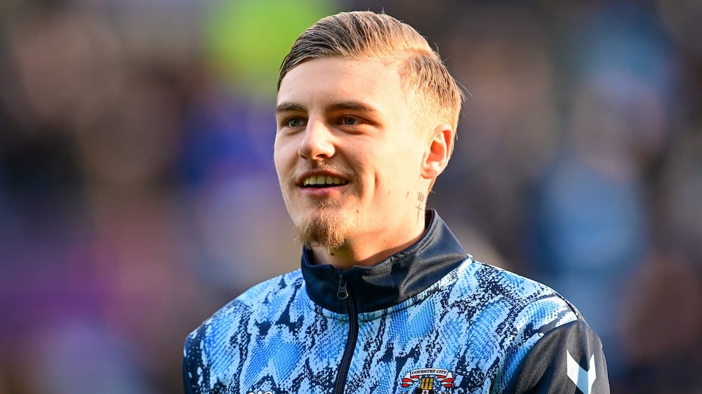 Coventry City forward Norman Bassette (37) during the EFL Sky Bet Championship match between Coventry City and Watford at the Coventry Building Society Arena, Coventry, England on 25 January 2025.