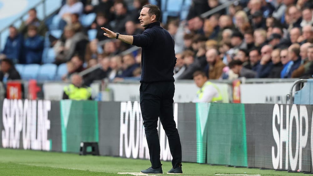 Coventry City Manager Frank Lampard gestures during the EFL Sky Bet Championship match between Coventry City and Blackburn Rovers at the Coventry Building Society Arena, Coventry, England on 18 October 2025.