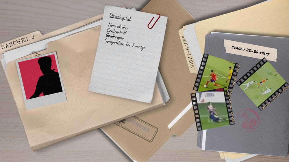 A design showcasing dossiers on Juanlu