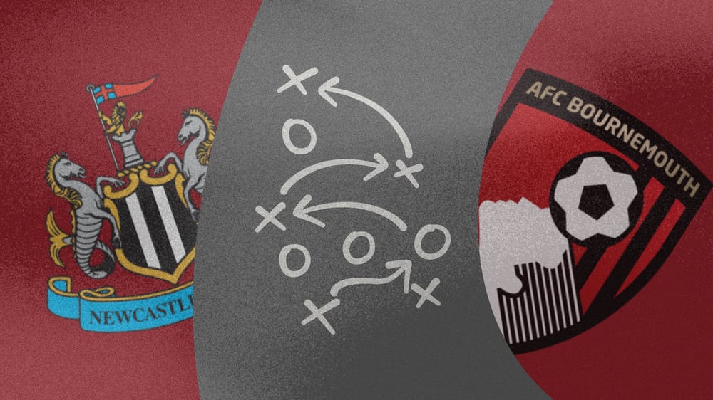 Newcastle United vs AFC Bournemouth tactic graphic