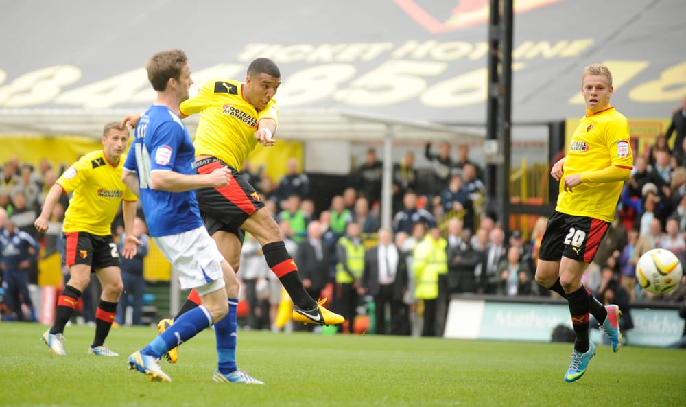 Watford v Leicester City Championship Play Off 2nd Leg
Picture Alan Cozzi        12/05/2013
Watfords Troy Scores the winner 3-1 (3-2 Aggregate)