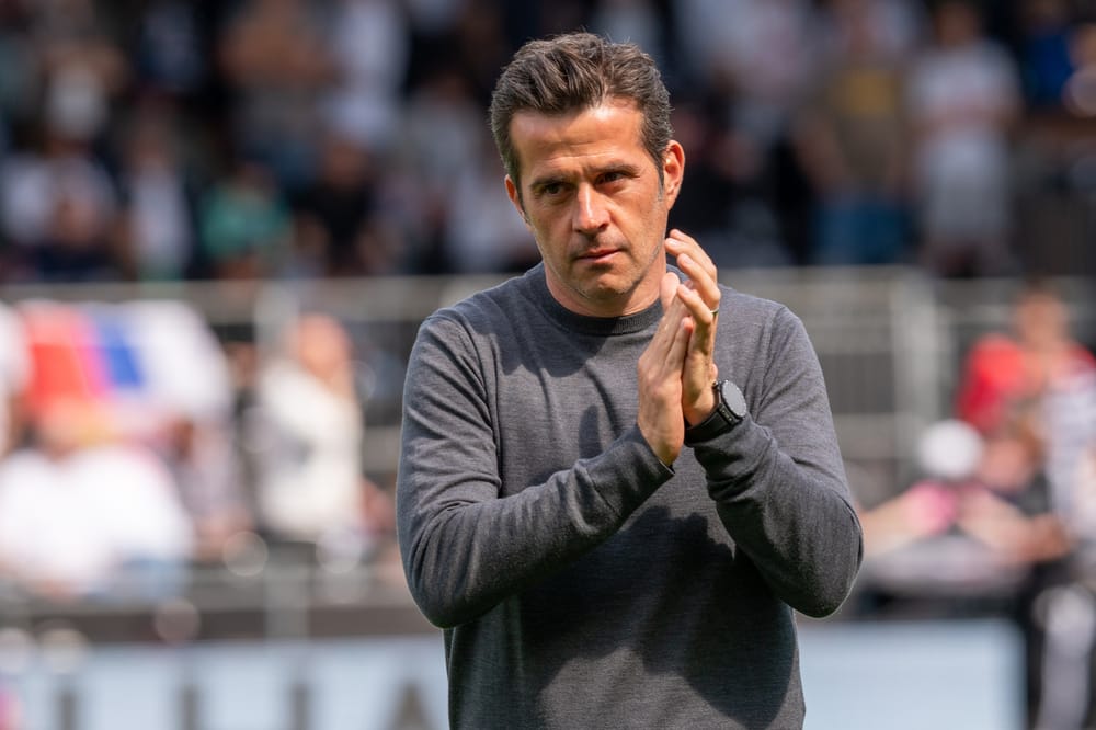 Fulham Manager Marco Silva ahead of the Premier League match between Fulham and Crystal Palace at Craven Cottage, London, England on 20 May 2023.