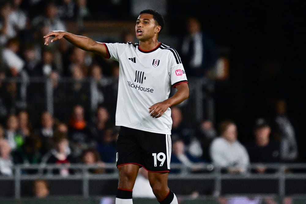 Fulham midfielder Shea Charles (19) during the Premier League match between Fulham and Chelsea at Craven Cottage, London, UK on 24 August 2026.