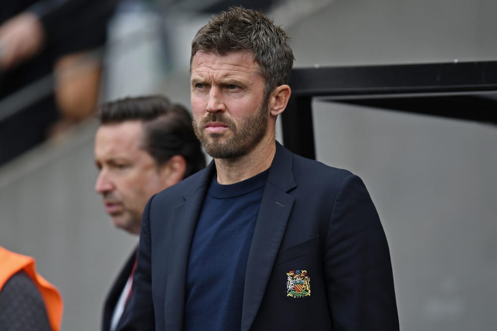 Manchester United manager Michael Carrick during the Premier League match between Hull City and Manchester United at the MKM Stadium, Kingston upon Hull, UK on 22 August 2026.