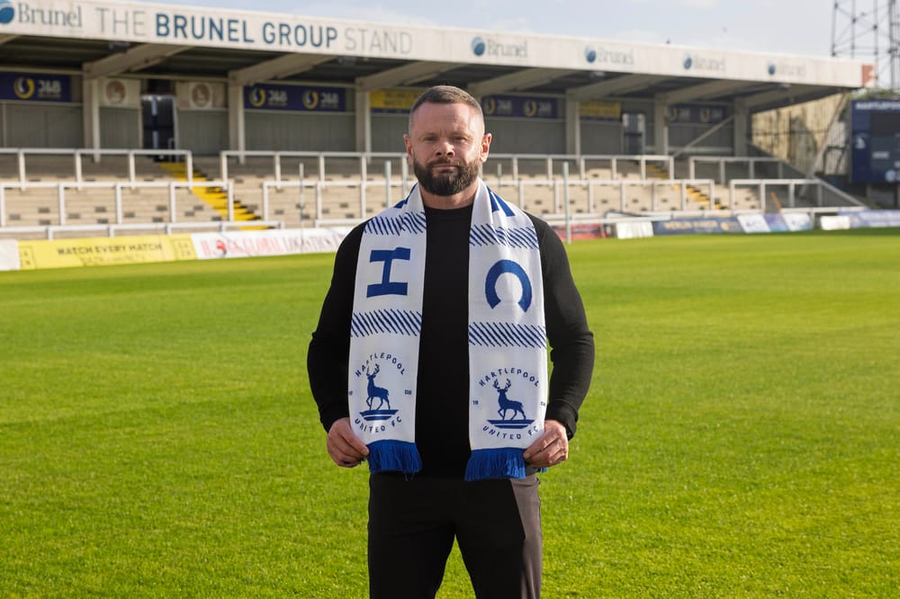 Danny Nye at the Prestige Group Stadium following his appointment as Head of Performance & Sports Science at Hartlepool United.