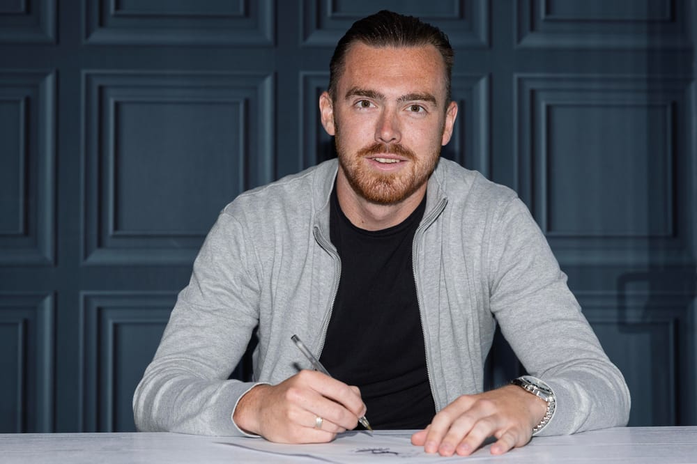Jack Nolan at Victoria Park after agreeing a two-year contract with Hartlepool United until June 2028.