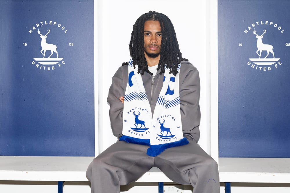 New Hartlepool United signing Neo Eccleston at Victoria Park after agreeing terms with the Club ahead of the 2026/27 National League campaign.