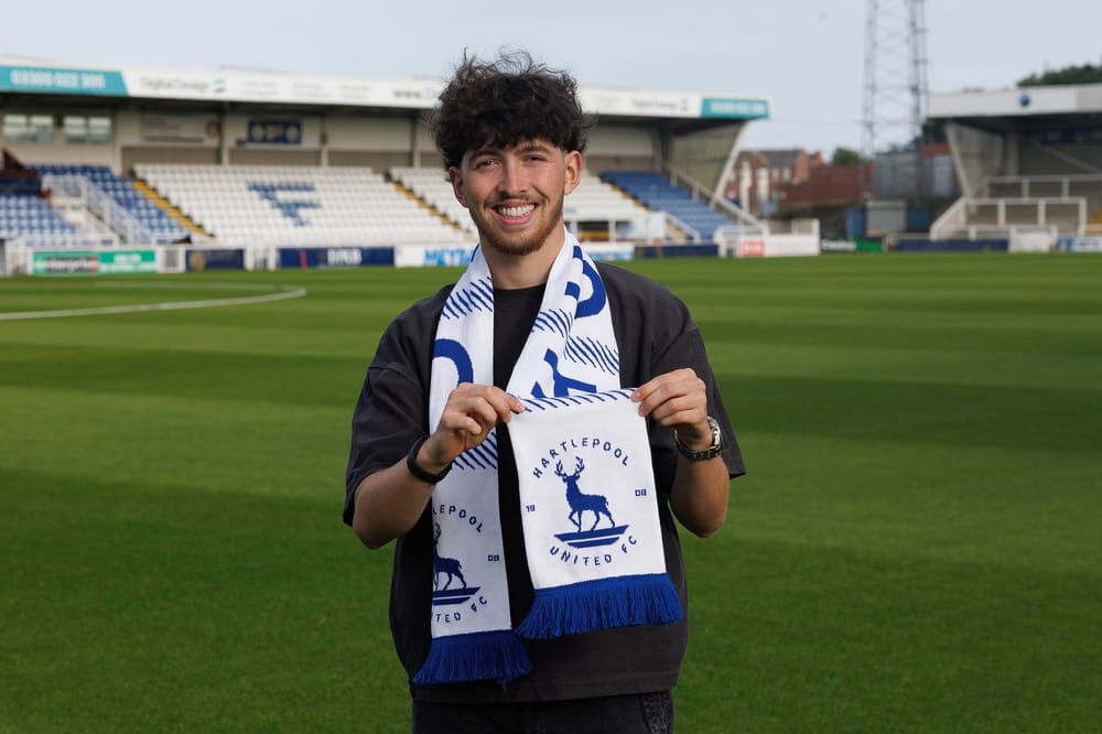 Owen Hampson at Victoria Park following his arrival at Hartlepool United after leaving Sheffield United.