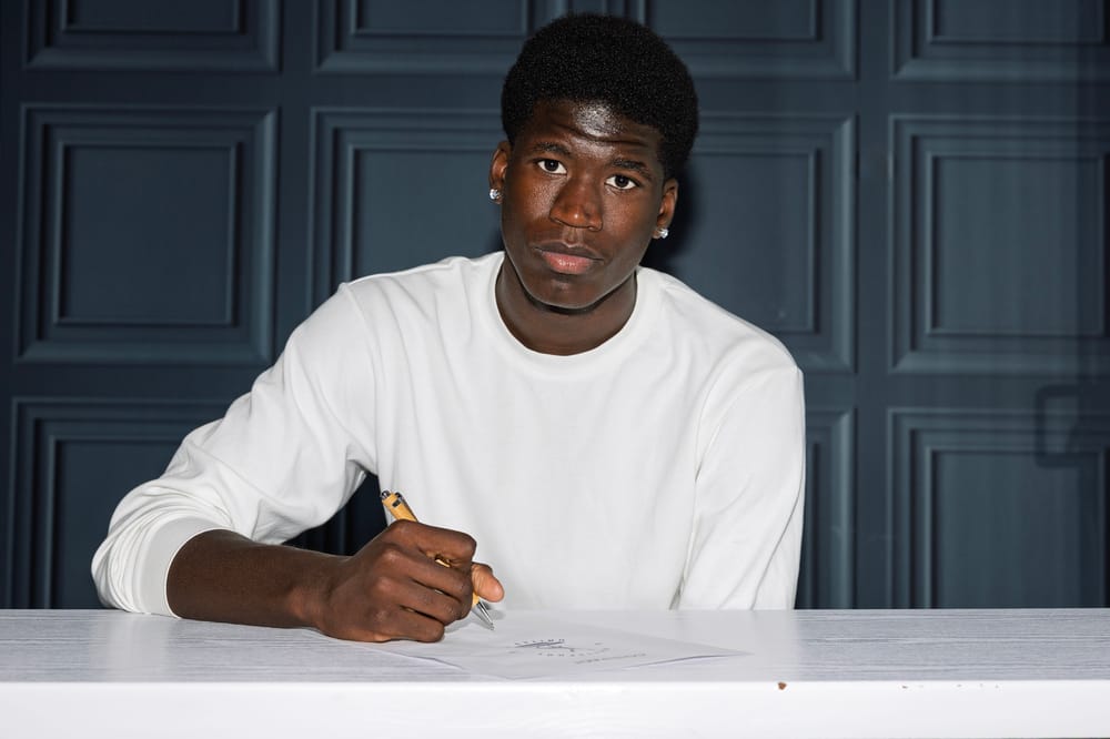 Terry Bondo at Victoria Park after completing his move to Hartlepool United ahead of the 2026/27 season.