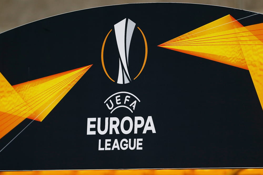 Europa League sign inside of Molineux Stadium ahead of the Europa League match between Wolverhampton Wanderers and Espanyol at Molineux, Wolverhampton, England on 20 February 2020.