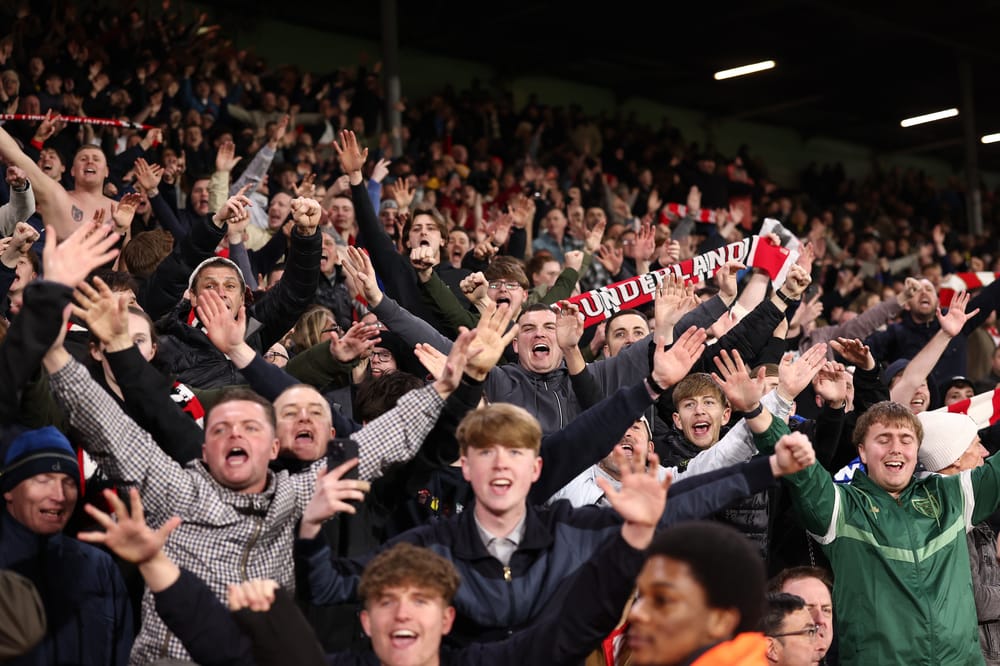 Sunderland fans during the Premier League match between Leeds United and Sunderland at Elland Road, Leeds, UK on 3 March 2026.