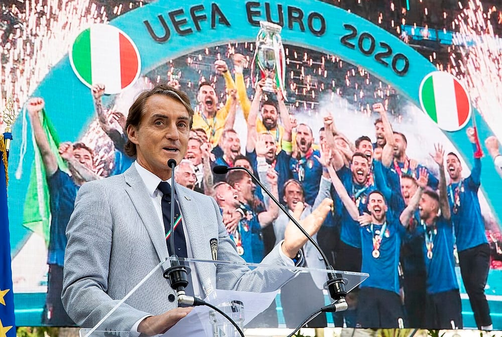 Meeting with the Italian national team, winner of the UEFA Euro 2020 European football championships and the tennis player Matteo Berrettini, finalist at the Wimbledon Tournament.
