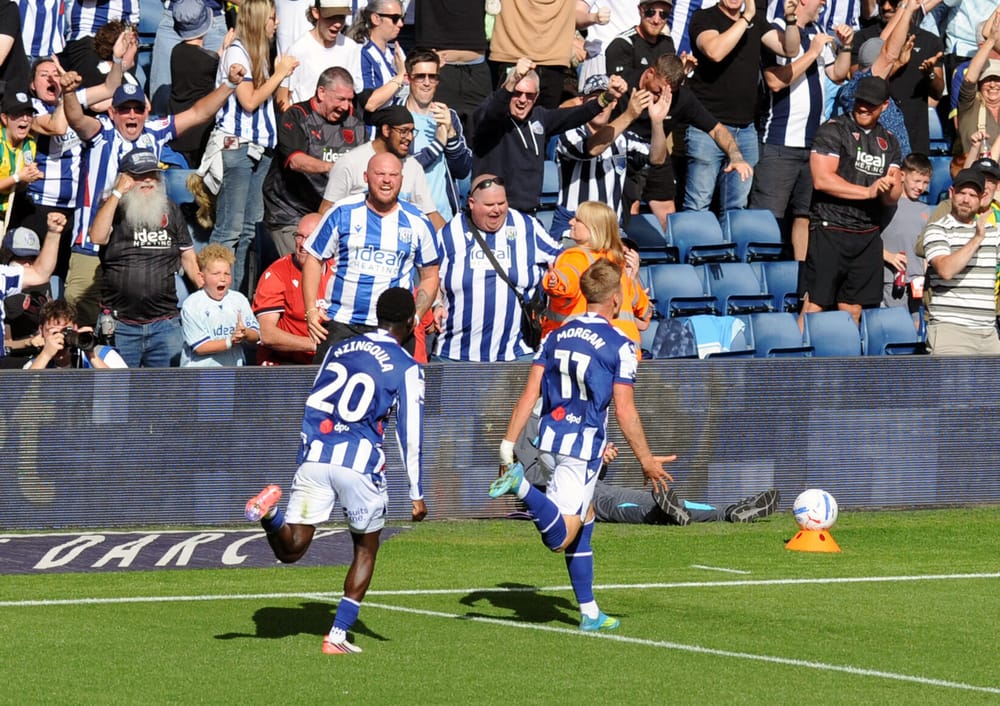 Albion celebrate Jimmy-Jay Morgan goal