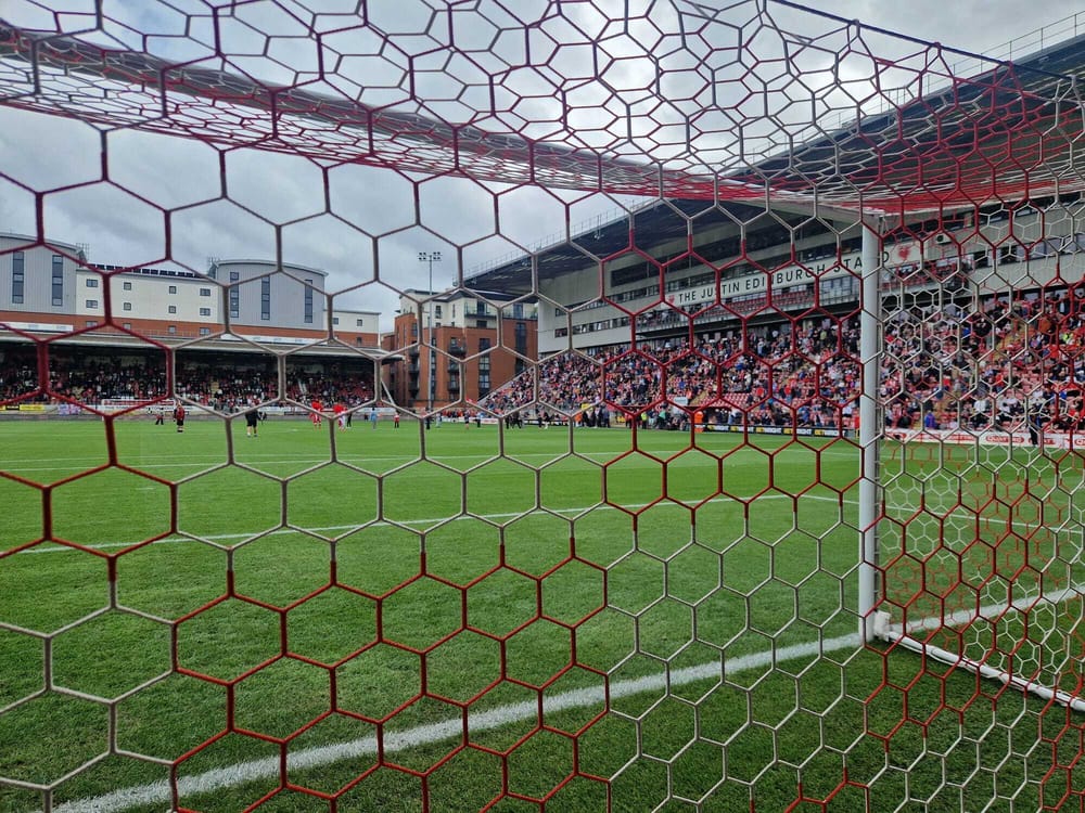 Edinburgh Stand through the goal