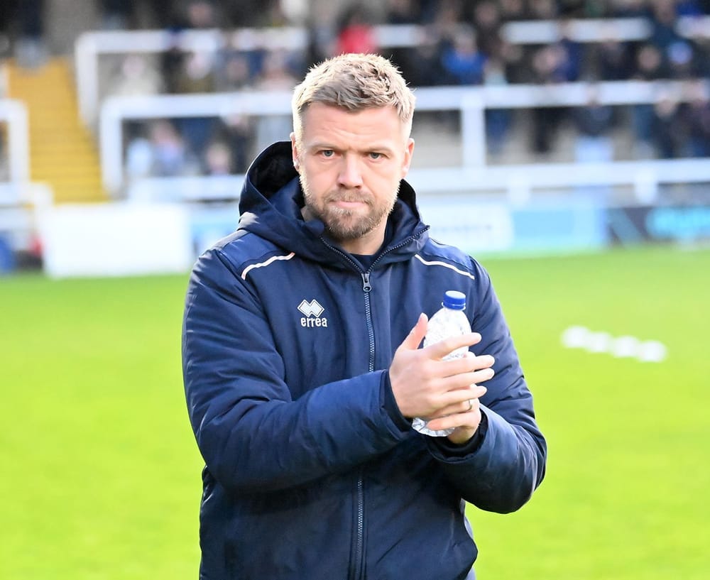 Hartlepool United Manager Nicky Featherstone. HUFC v Yeovil Town, National League. Picture by FRANK REID